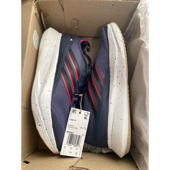 Adidas JogIt Shadow Men’s Running Shoe Navy Pure Ruby JR0865 Size 7 - Picture 2 of 8